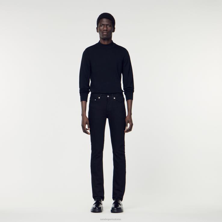 muži Sandro Paris čierna slim-fit džínsy odev 428TH639