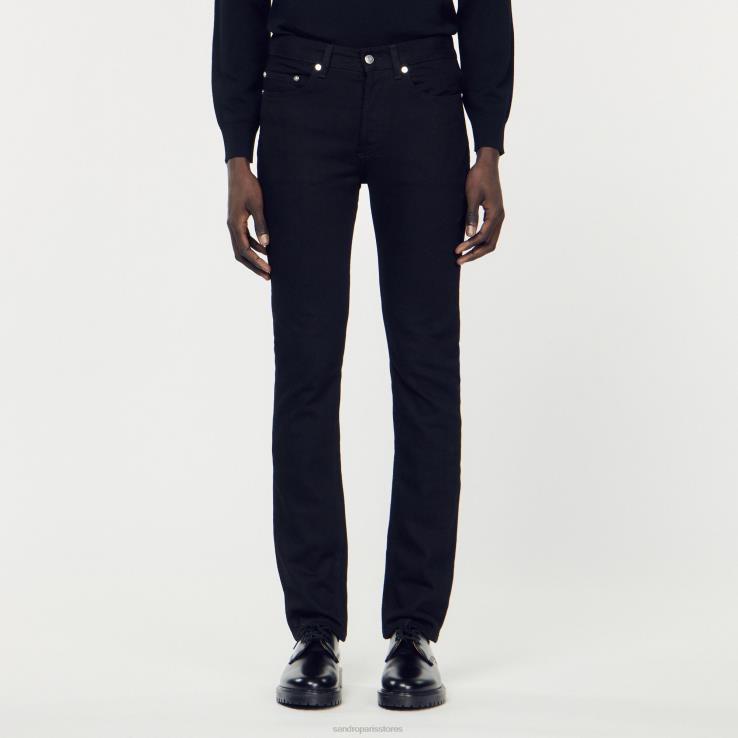 muži Sandro Paris čierna slim-fit džínsy odev 428TH639