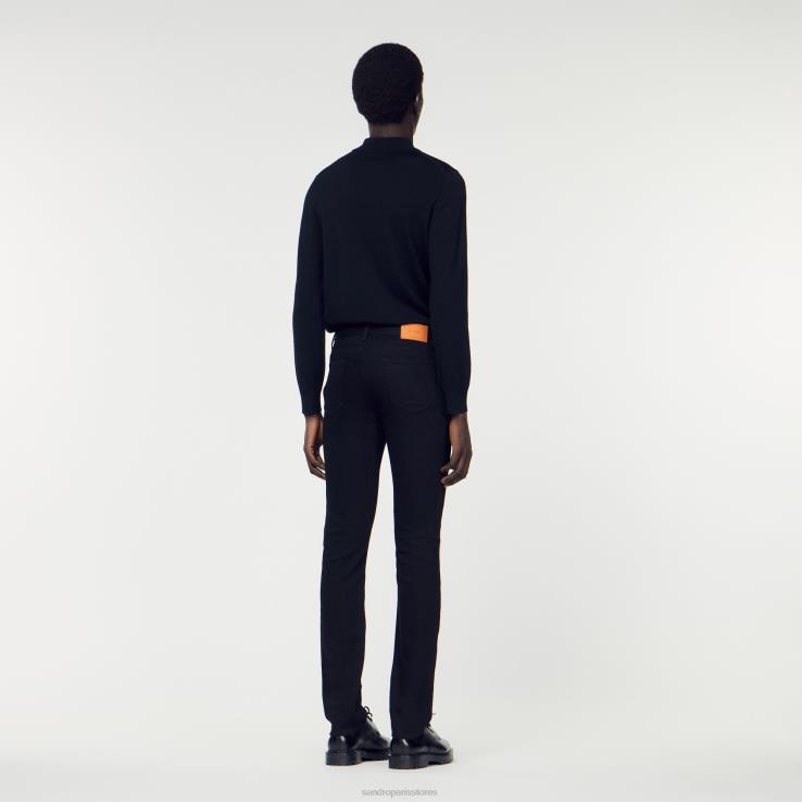 muži Sandro Paris čierna slim-fit džínsy odev 428TH639