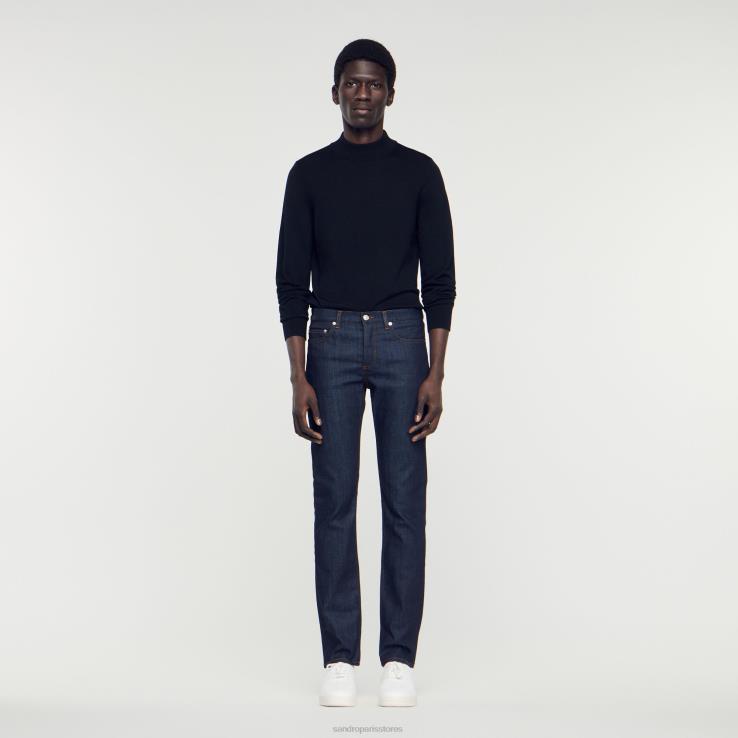 muži Sandro Paris raw-denim surové džínsy - úzky strih odev 428TH598