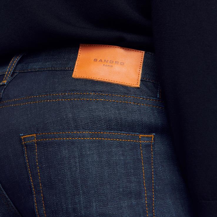 muži Sandro Paris raw-denim surové džínsy - úzky strih odev 428TH598