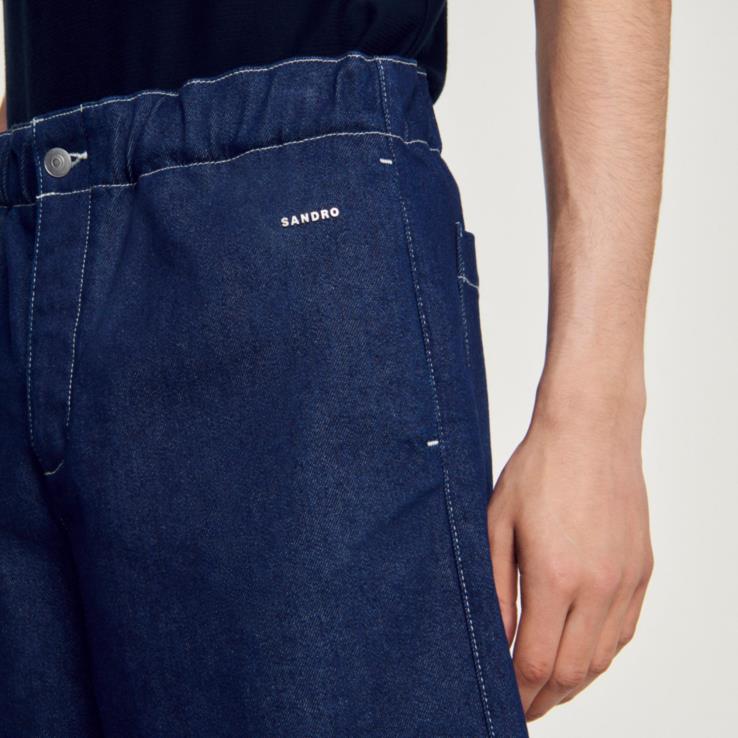 muži Sandro Paris raw-denim džínsové šortky odev 428TH604