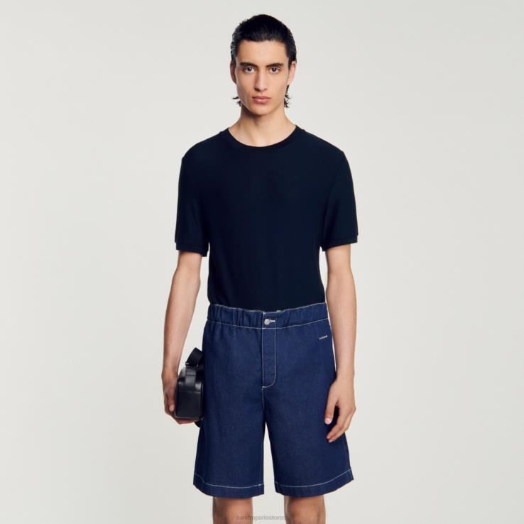 muži Sandro Paris raw-denim džínsové šortky odev 428TH604