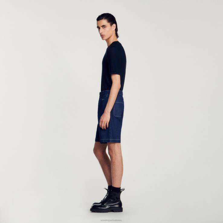 muži Sandro Paris raw-denim džínsové šortky odev 428TH604