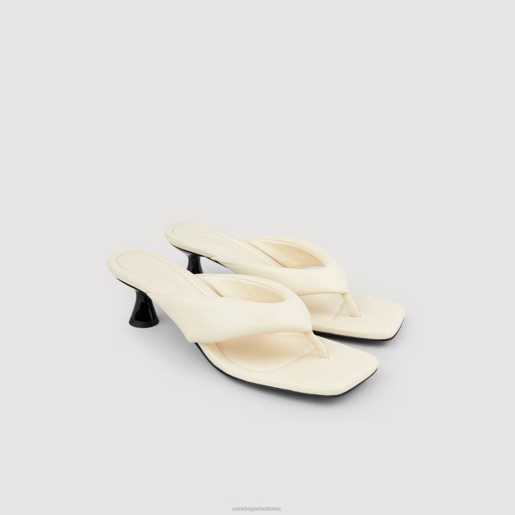 ženy Sandro Paris ecru toe-post mules obuv 428TH461