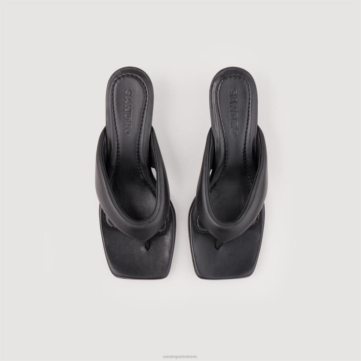 ženy Sandro Paris čierna toe-post mules obuv 428TH462