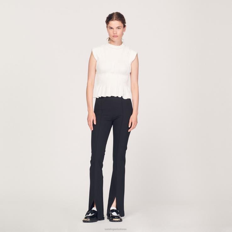 ženy Sandro Paris ecru smock top odev 428TH231