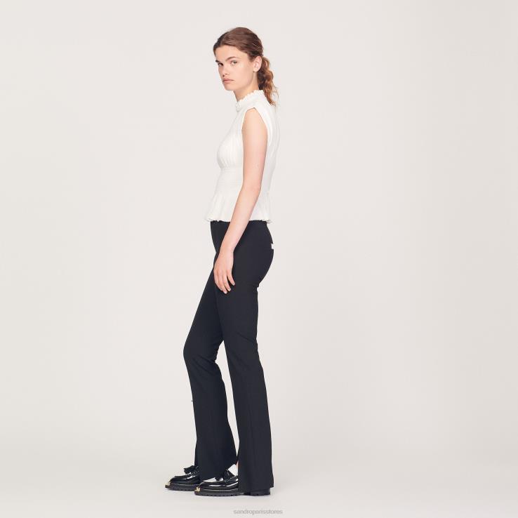 ženy Sandro Paris ecru smock top odev 428TH231