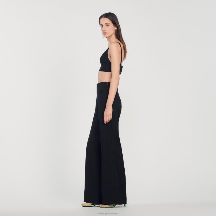 ženy Sandro Paris čierna crop top odev 428TH223