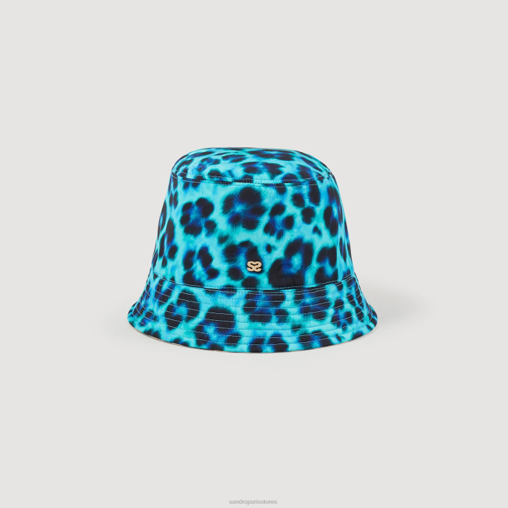ženy Sandro Paris béžová/čierna obojstranný klobúk s leopardím vzorom príslušenstvo 428TH580