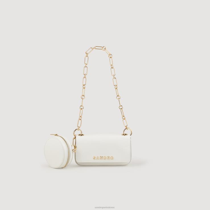 ženy Sandro Paris off white totemo taška s retiazkovým popruhom príslušenstvo 428TH568